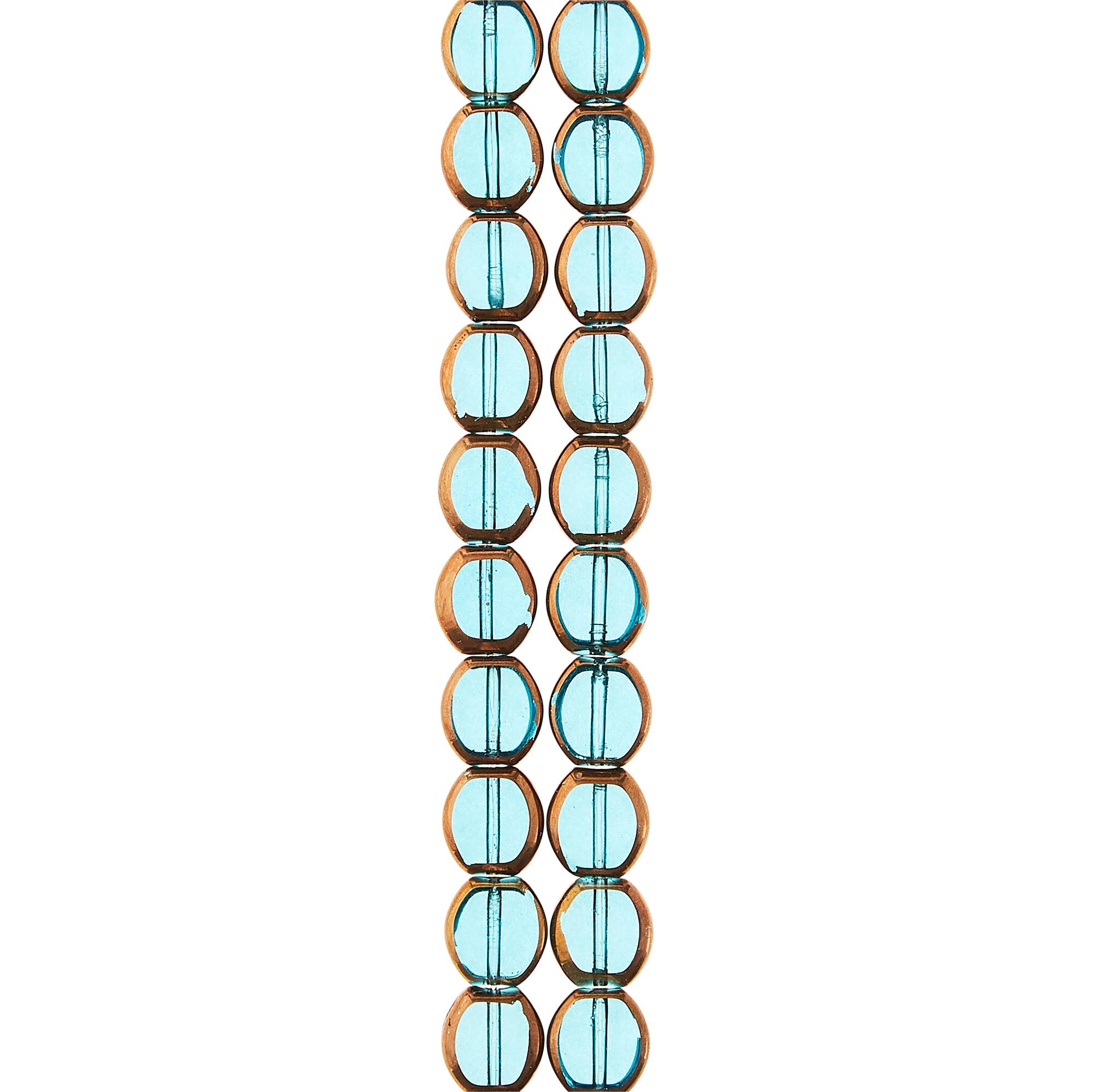 12 Pack: Aqua Table Cut Glass Beads, 10mm by Bead Landing™